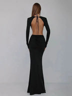 Luxe Scarlet Whisper Evening Dress – Detail View