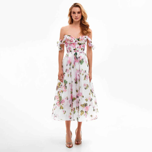 Alluring Jardin Élégance Cocktail Dress – Side View