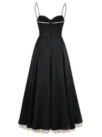 Noir Classic Dress – Detail View | Women's Maxi Dress