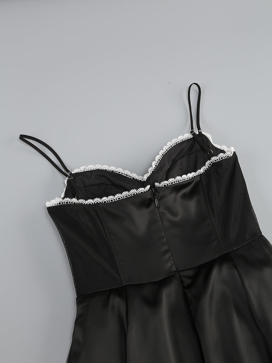 Noir Classic Dress – Detail View | Women's Maxi Dress
