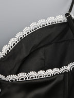 Noir Classic Dress – Detail View | Women's Maxi Dress