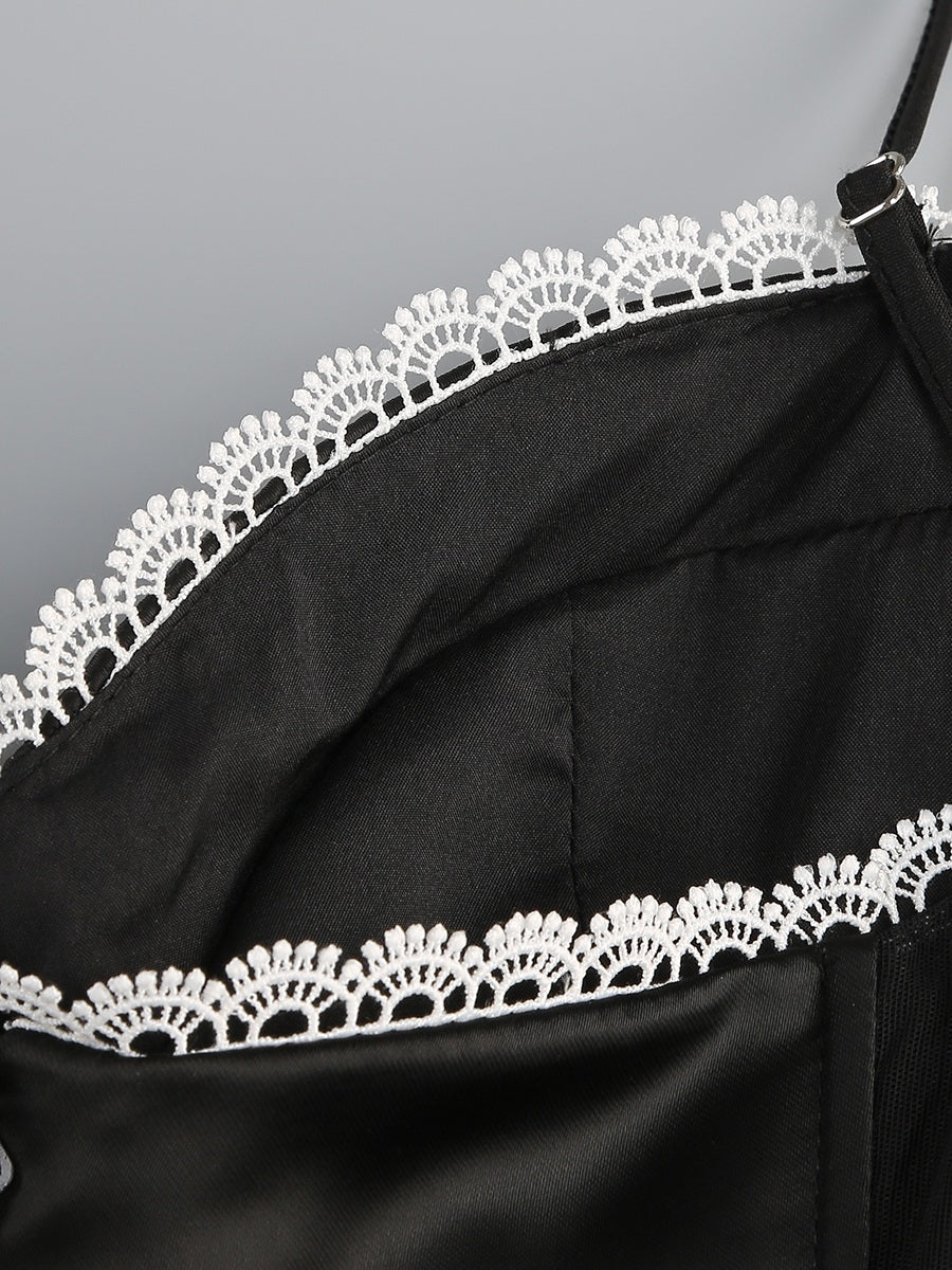Noir Classic Dress – Detail View | Women's Maxi Dress