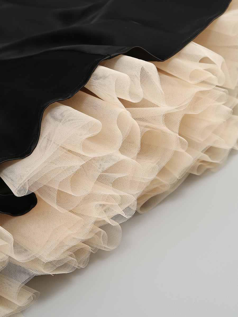 Noir Classic Dress – Detail View | Women's Maxi Dress