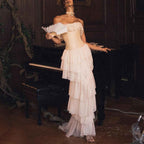 Enchanting Ivory Sonata Evening Dress – Side View