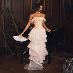Enchanting Ivory Sonata Evening Dress – Front View