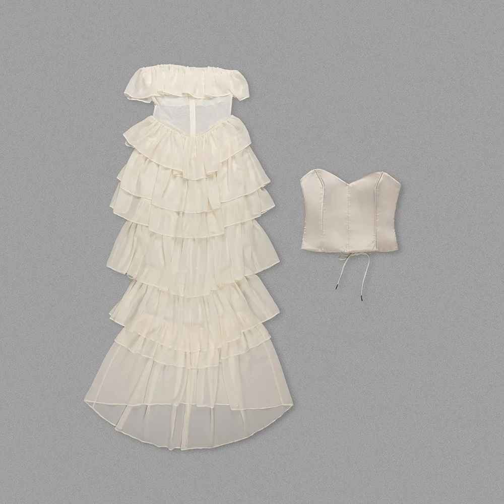 Enchanting Ivory Sonata Evening Dress – Close Up