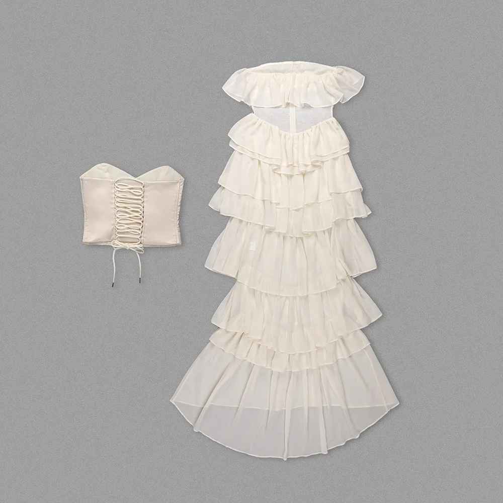 Enchanting Ivory Sonata Evening Dress – Back View