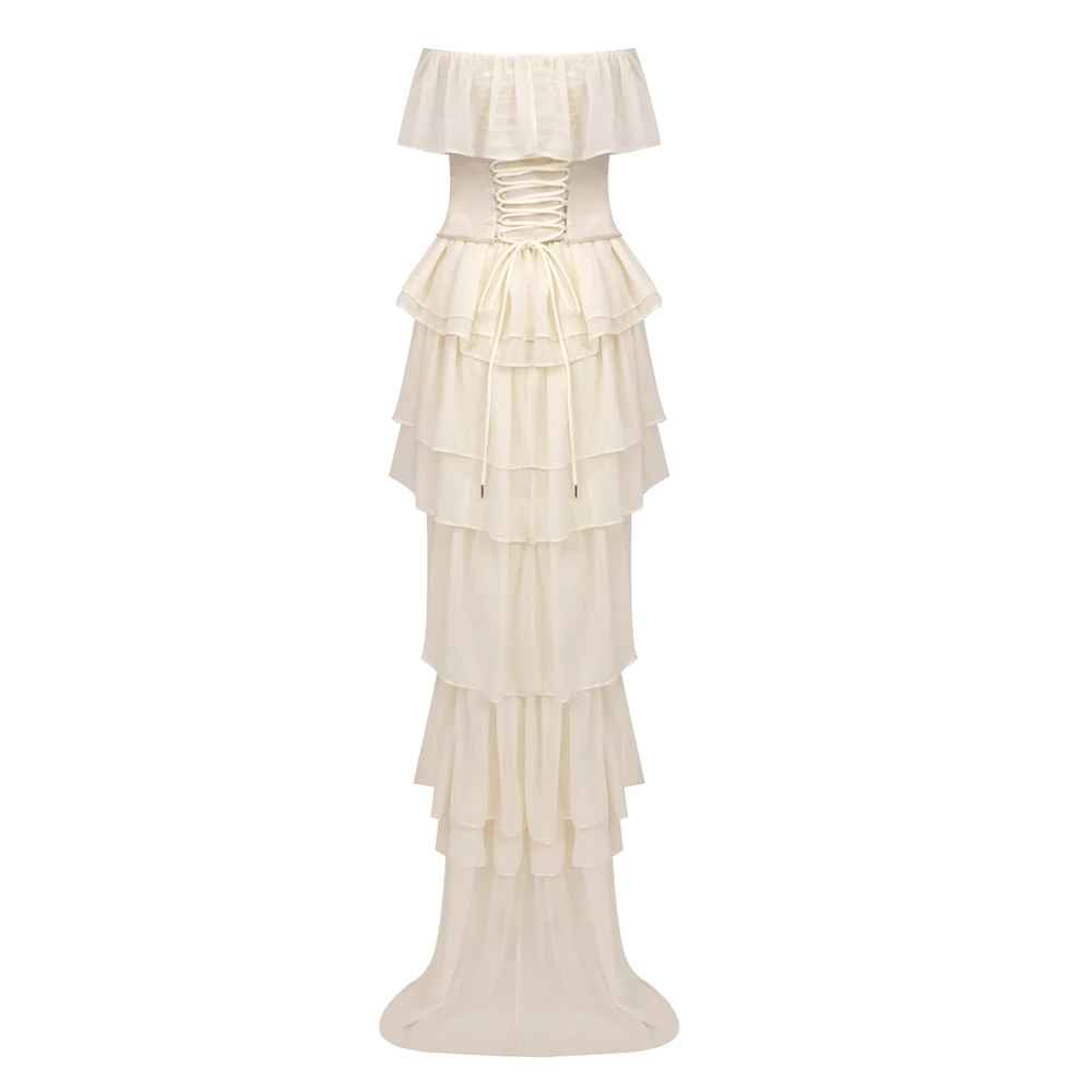 Enchanting Ivory Sonata Evening Dress – Editorial Shot