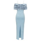Classic Frosted Sky Evening Dress – Worn View
