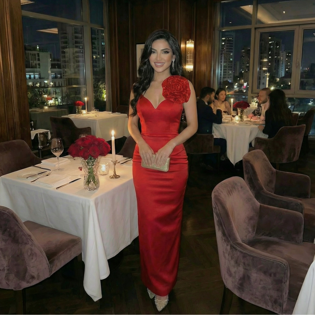 Enchanting Rose Command Evening Dress – Front View