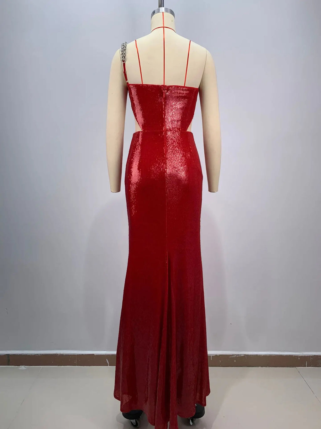 Polished Scarlet Inferno Evening Dress – Flow Shot