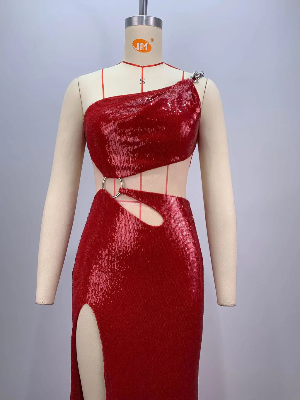 Polished Scarlet Inferno Evening Dress – Silhouette