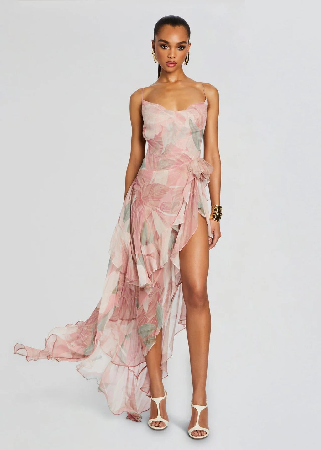 Exquisite Ethereal Petals Evening Dress – Front View