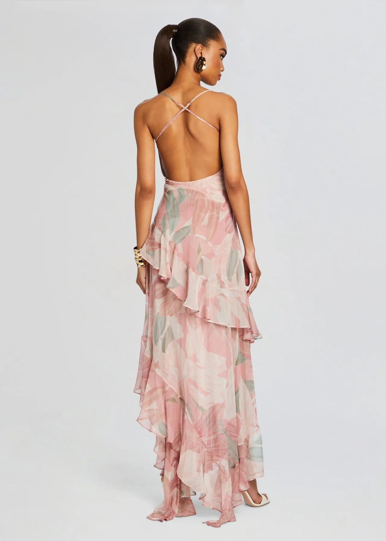 Exquisite Ethereal Petals Evening Dress – Side View