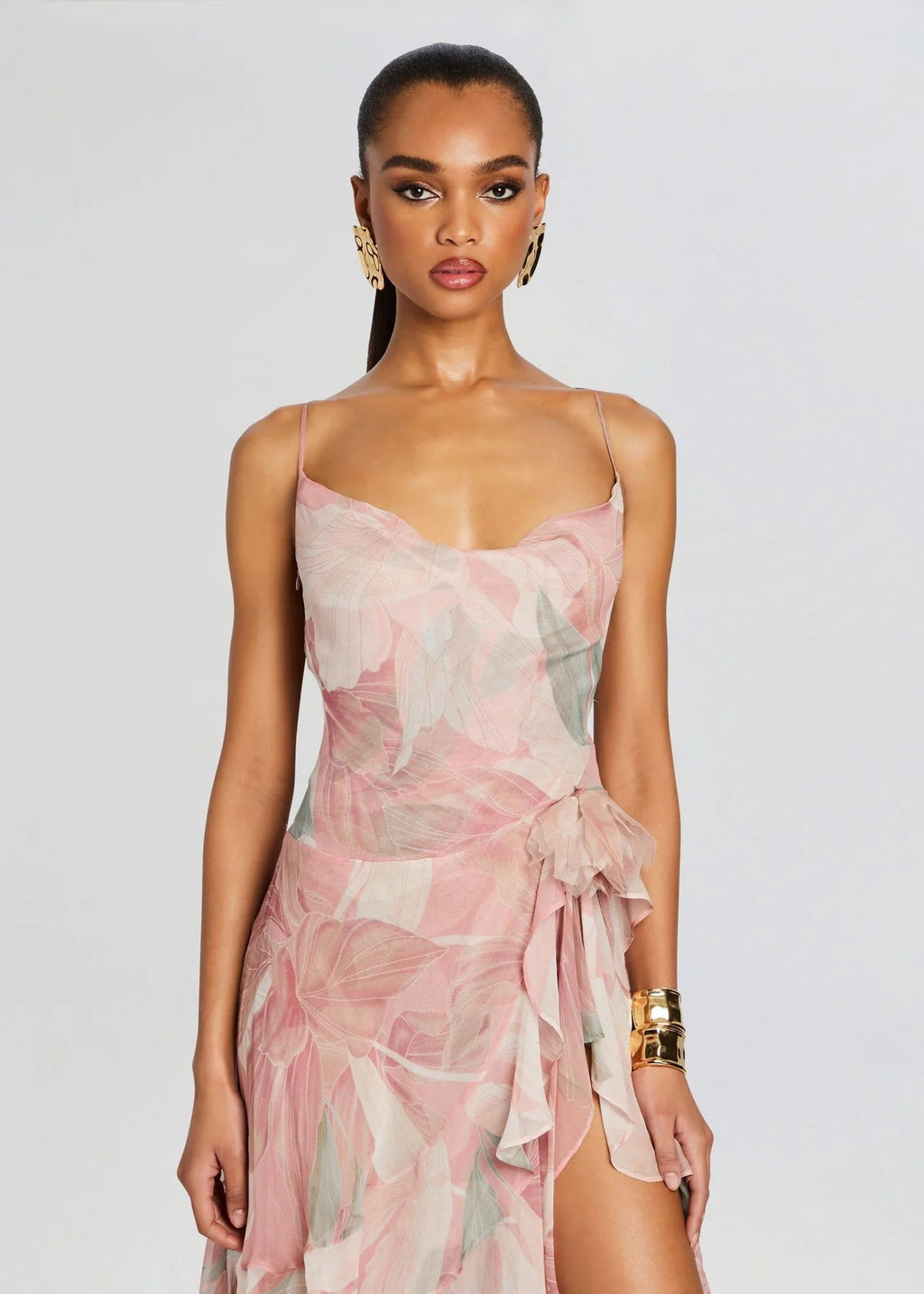 Exquisite Ethereal Petals Evening Dress – Detail View