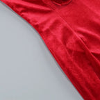 Graceful Scarlet Whisper Evening Dress – Detail View