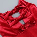 Graceful Scarlet Whisper Evening Dress – Flow Shot