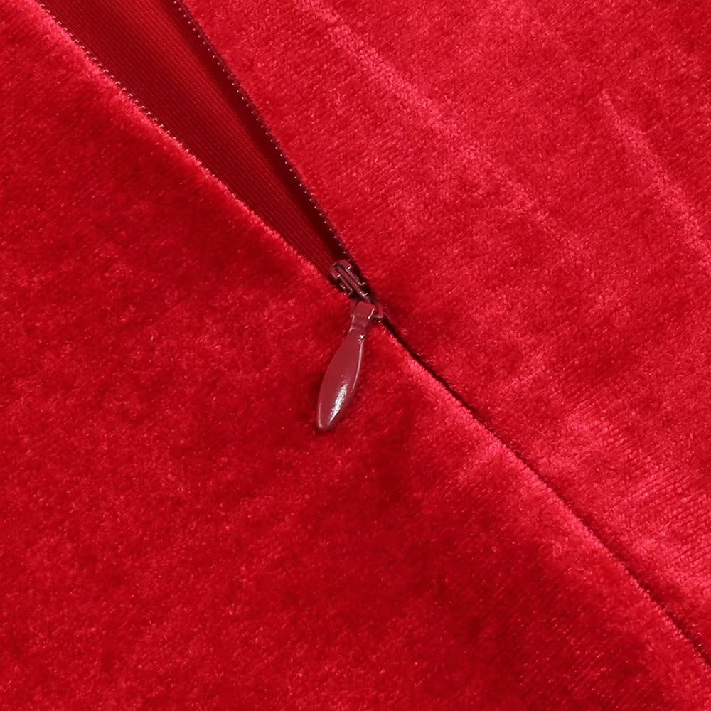 Graceful Scarlet Whisper Evening Dress – Silhouette