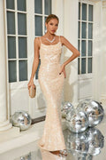 Elegant Ocean Dusk Evening Dress – Front View