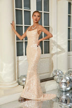 Elegant Ocean Dusk Evening Dress – Full Length