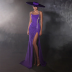 Polished Violet Reign Evening Dress – Front View