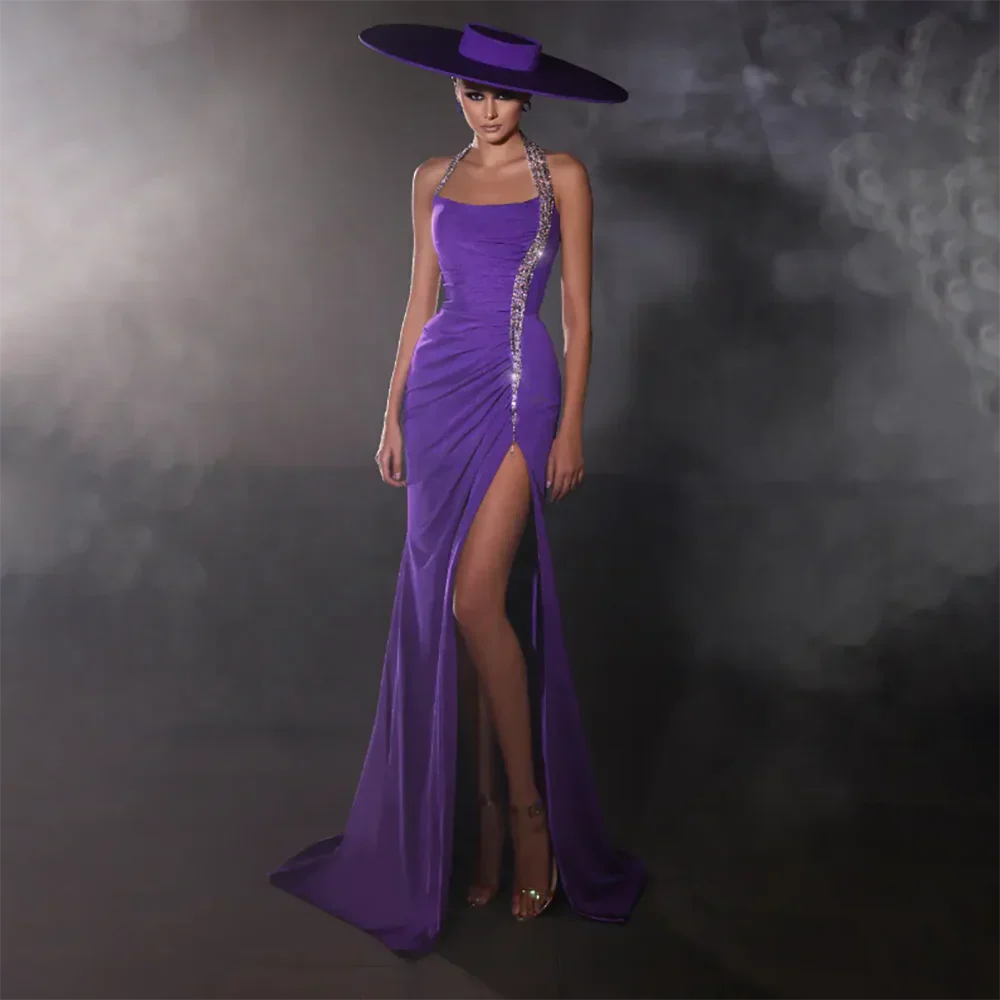 Polished Violet Reign Evening Dress – Front View