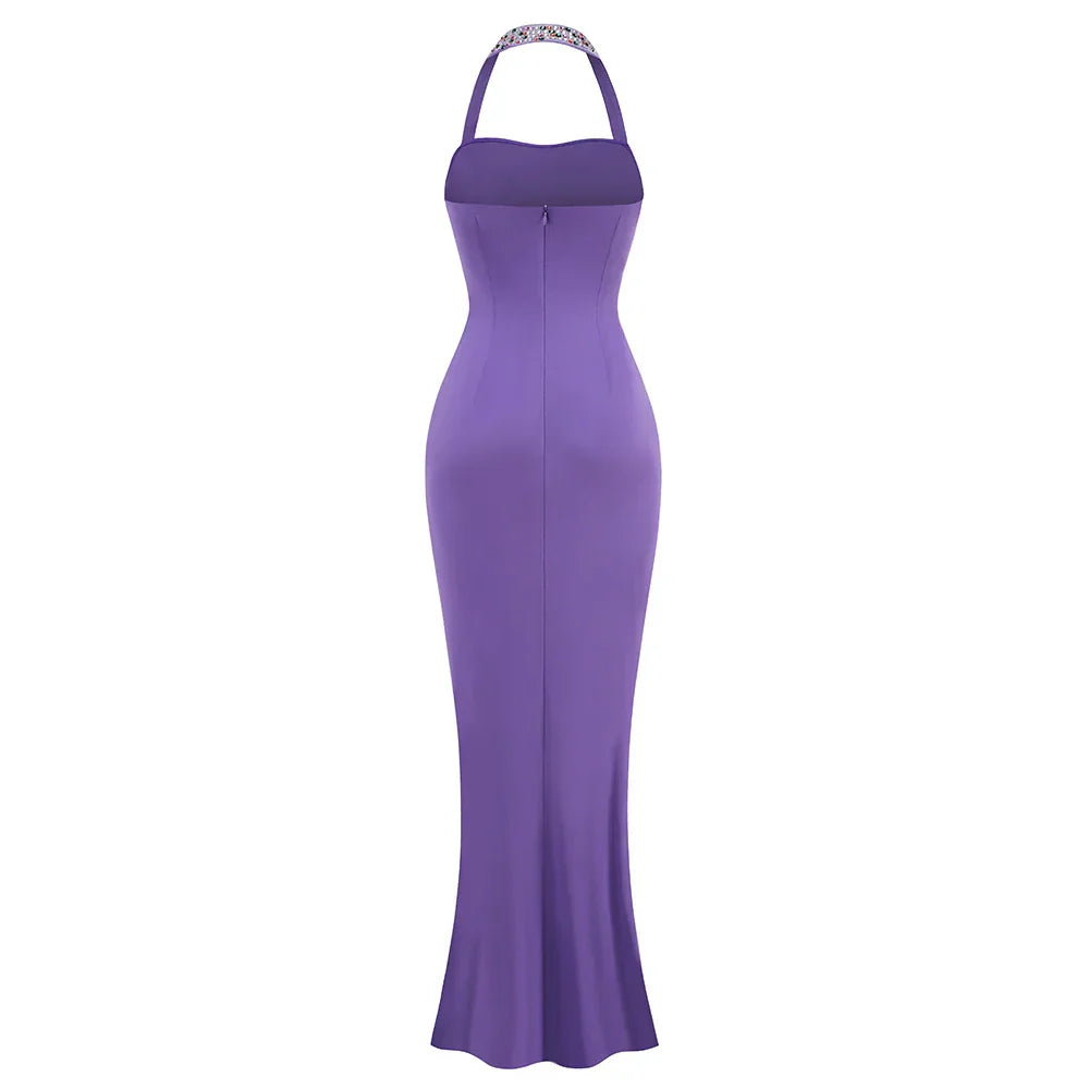 Polished Violet Reign Evening Dress – Detail View