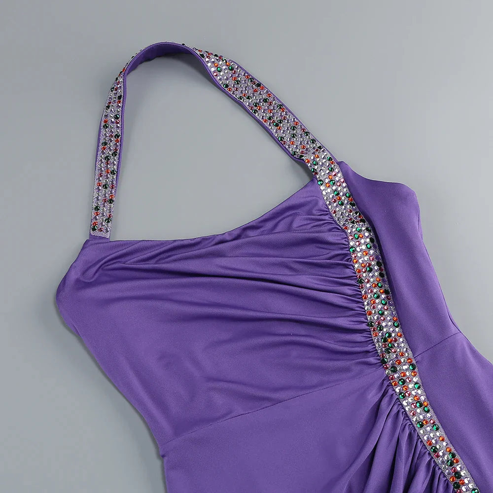 Polished Violet Reign Evening Dress – Full Length