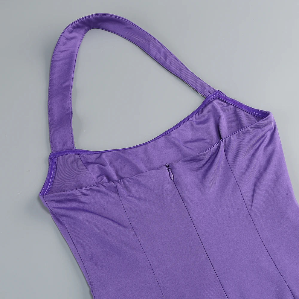 Polished Violet Reign Evening Dress – Close Up
