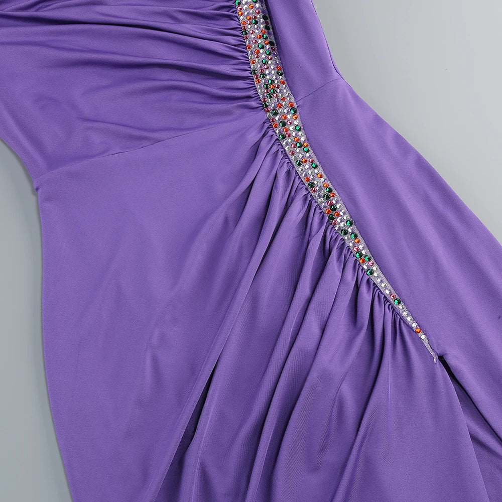 Polished Violet Reign Evening Dress – Back View