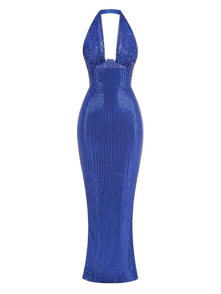 Polished Crimson Eclipse Evening Dress – Detail View