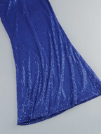 Polished Crimson Eclipse Evening Dress – Close Up