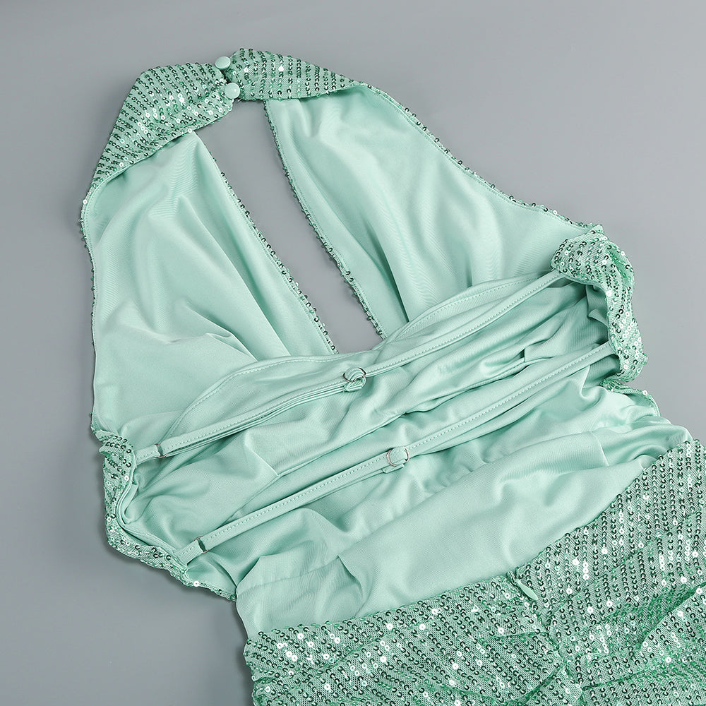 Stunning Mint Muse Evening Dress – Texture Detail