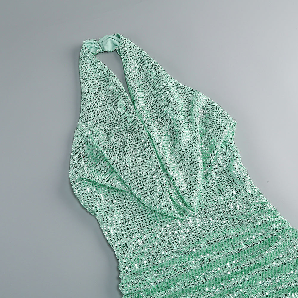 Stunning Mint Muse Evening Dress – Draped Look