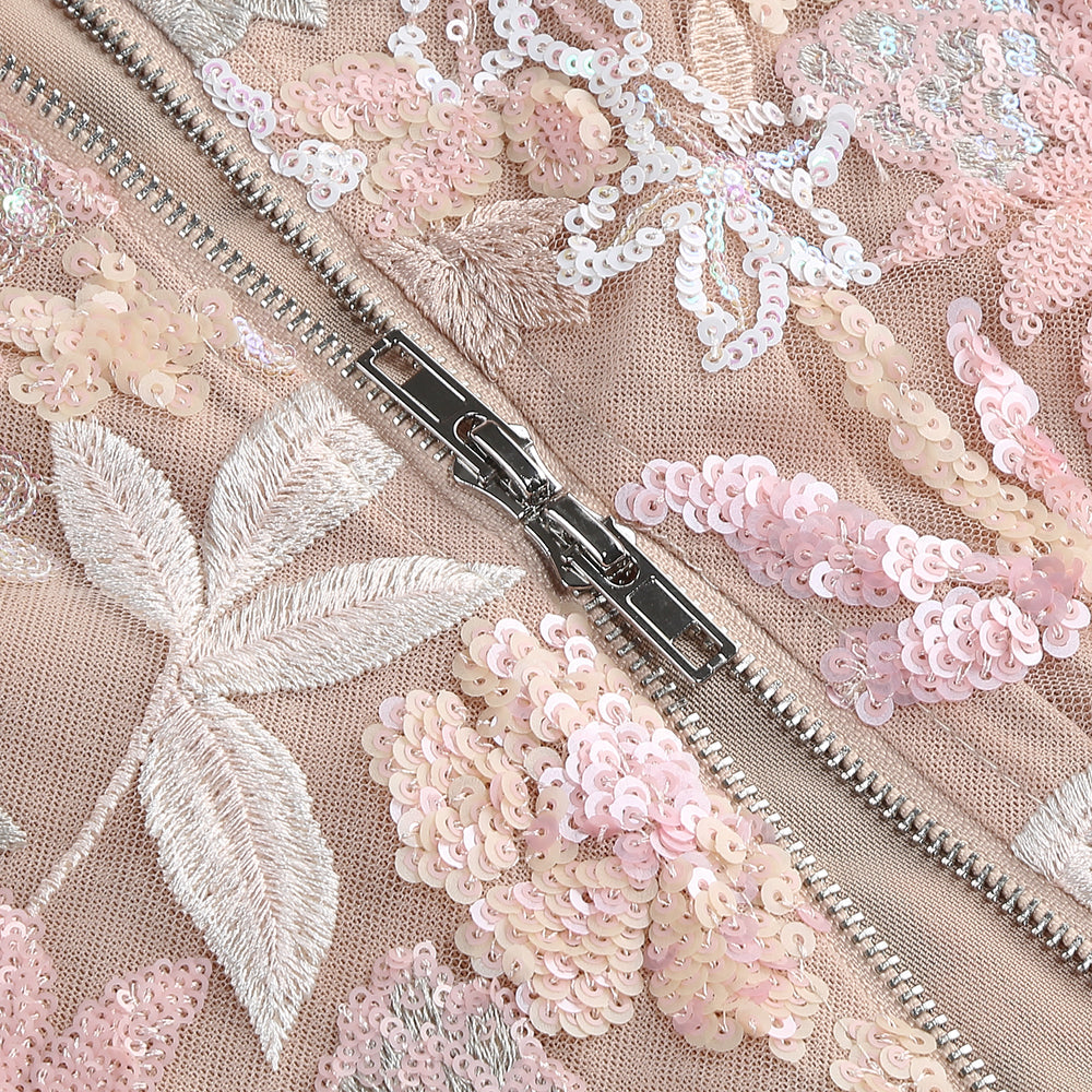 Exquisite Floral Spell Evening Dress – Texture Detail
