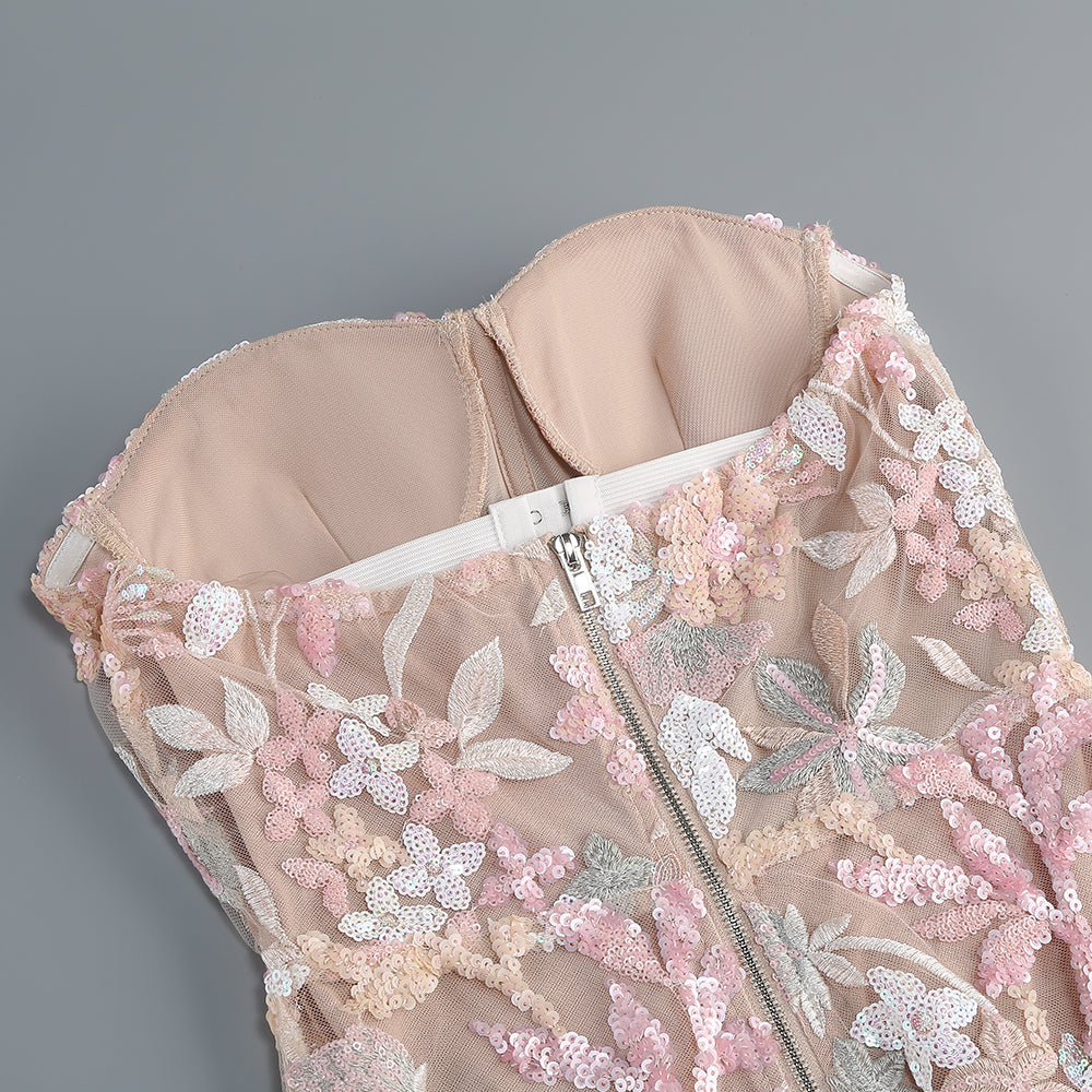 Exquisite Floral Spell Evening Dress – Flow Shot