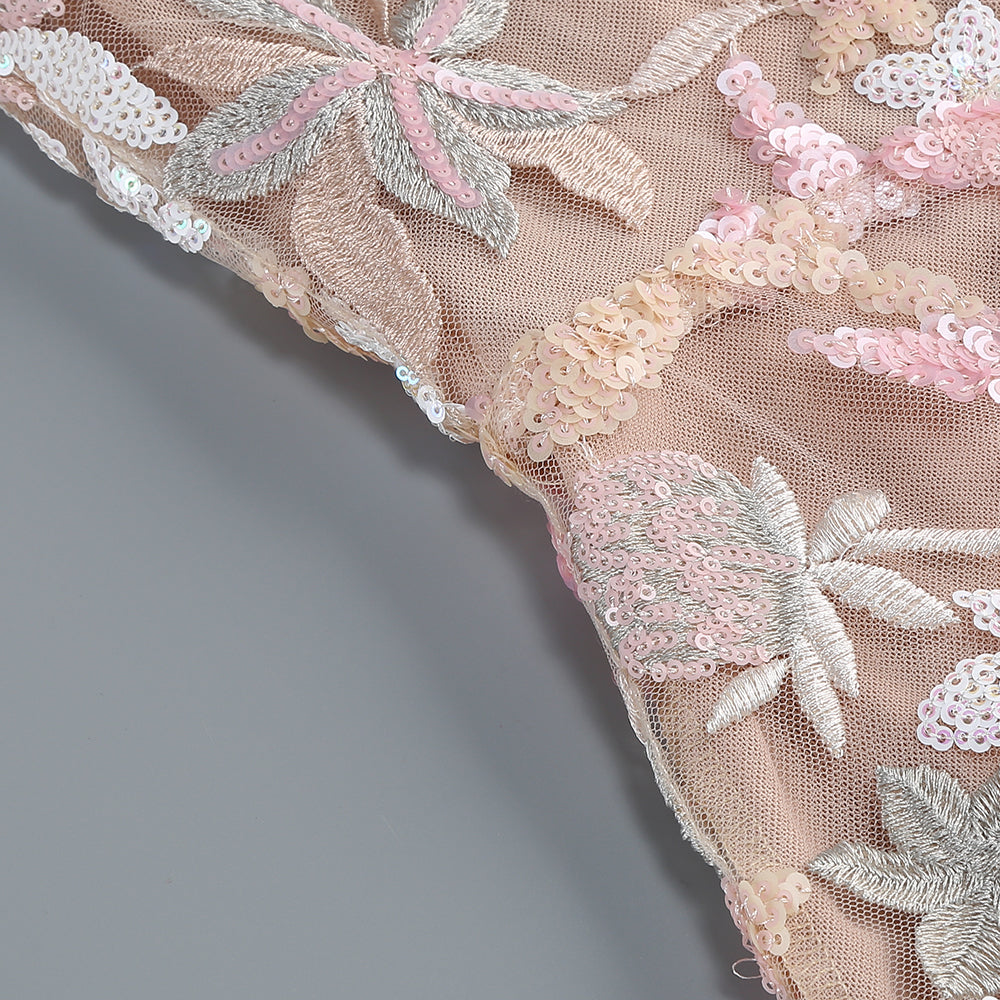 Exquisite Floral Spell Evening Dress – Back View