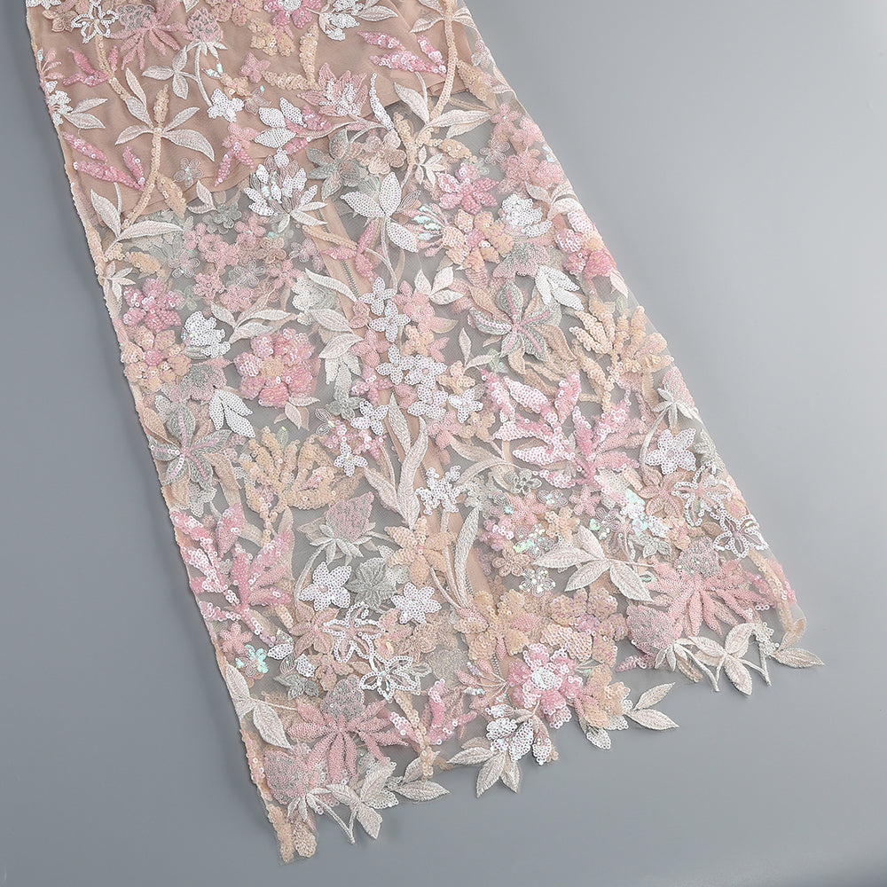 Exquisite Floral Spell Evening Dress – Model View