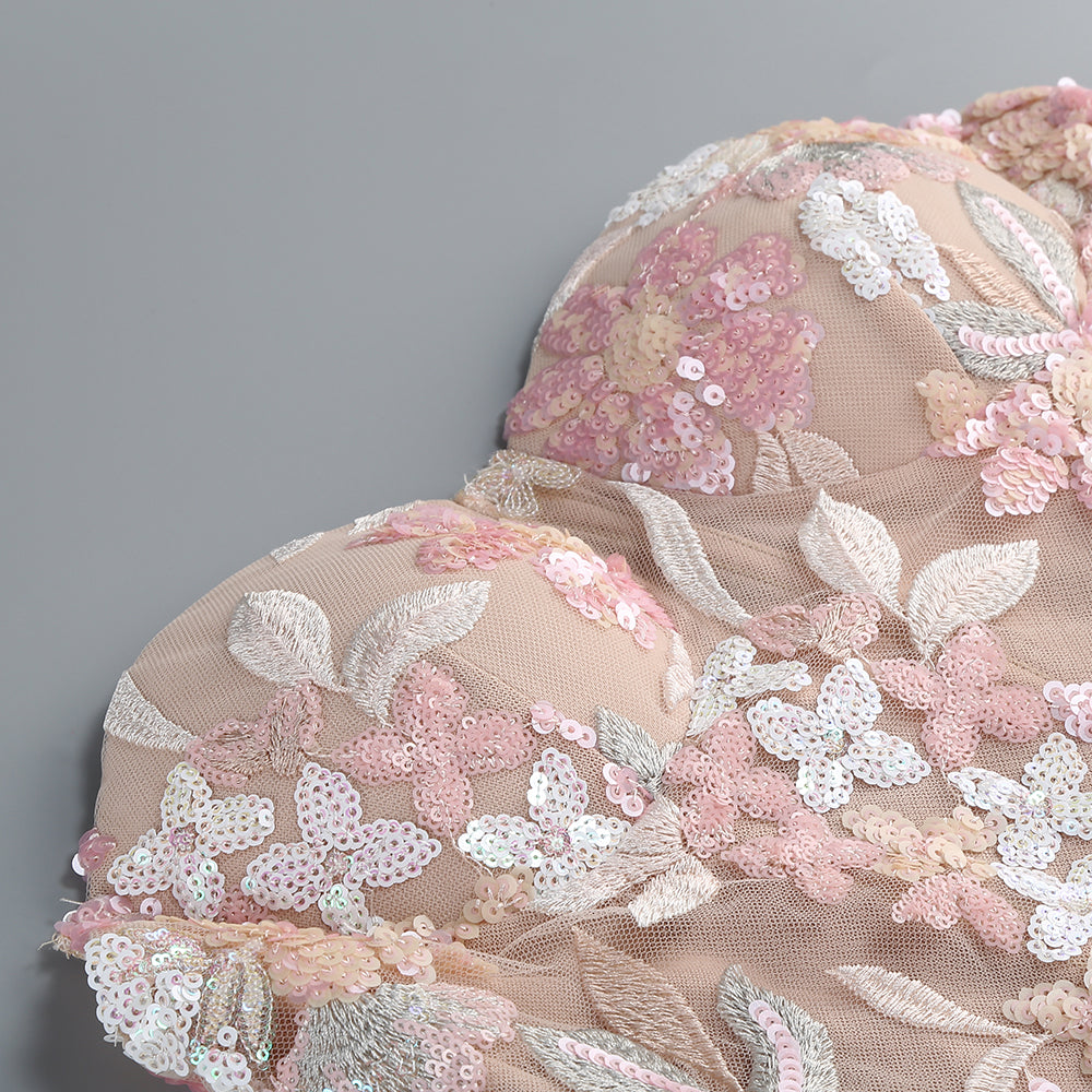 Exquisite Floral Spell Evening Dress – Silhouette