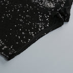 Luxe Noir Étoilé Evening Dress – Worn View