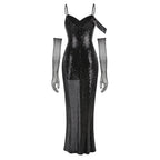 Luxe Noir Étoilé Evening Dress – Back View