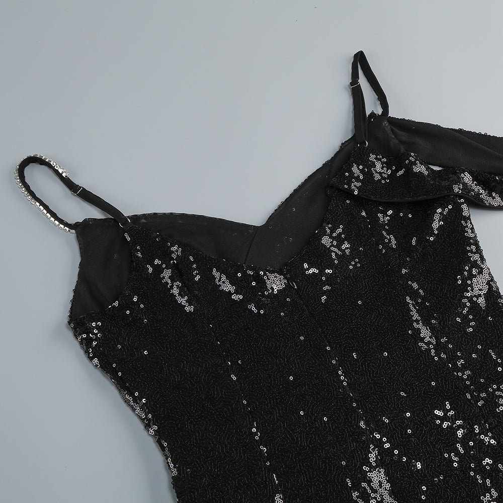 Luxe Noir Étoilé Evening Dress – Flow Shot