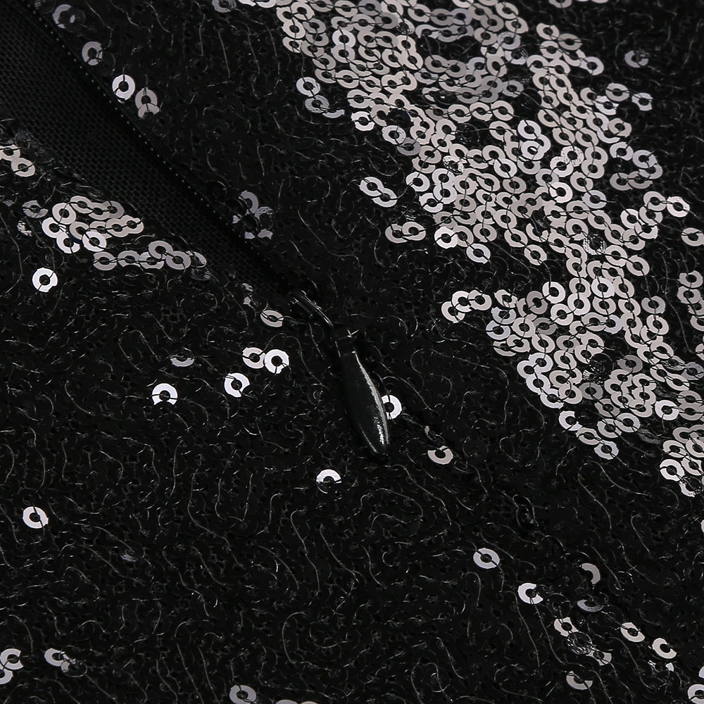 Luxe Noir Étoilé Evening Dress – Detail View