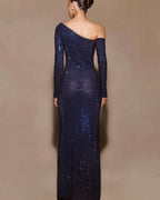 Luxe Burgundy Veil Evening Dress – Close Up