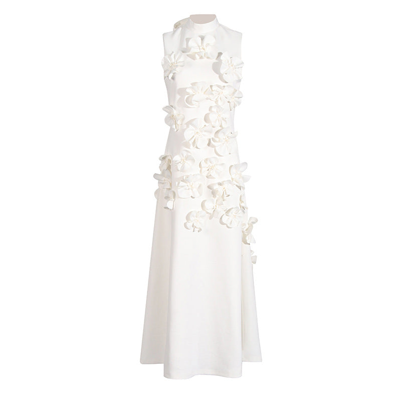 Alluring Petal Drama Evening Dress – Front View