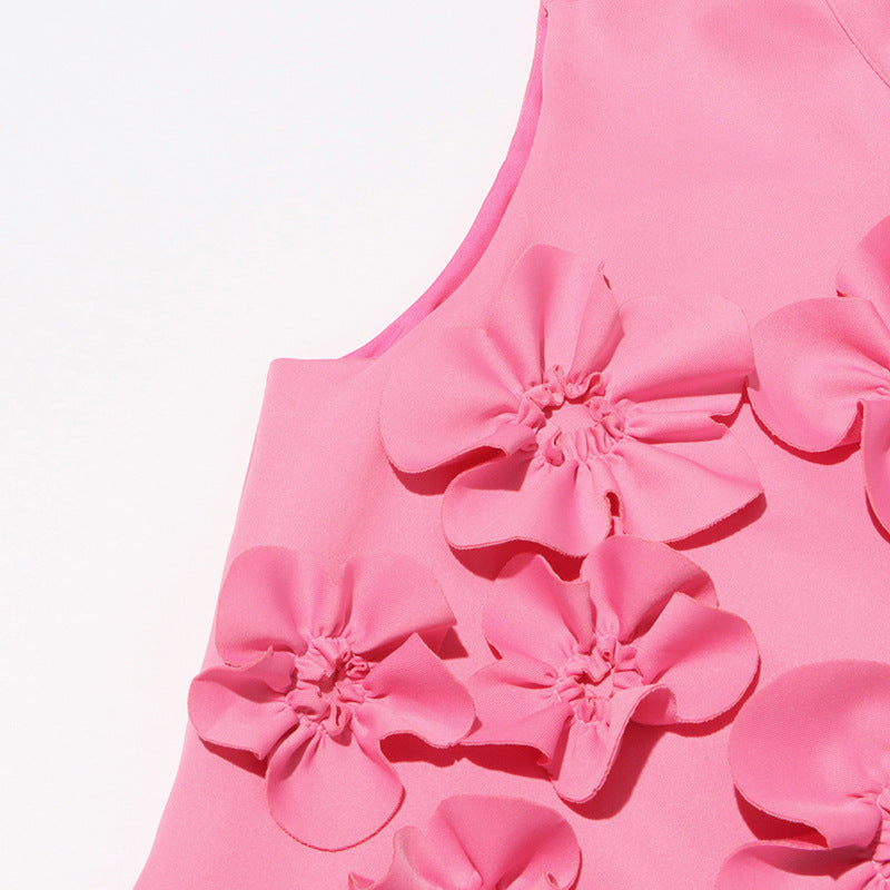 Alluring Petal Drama Evening Dress – Model View