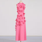 Alluring Petal Drama Evening Dress – Draped Look