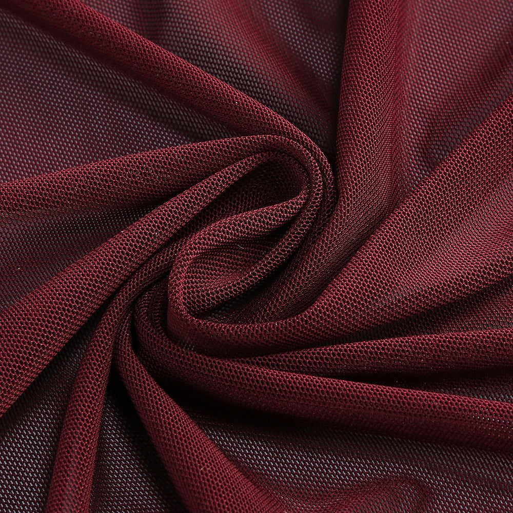 Exquisite Crimson Embrace Cocktail Dress – Worn View