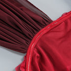 Exquisite Crimson Embrace Cocktail Dress – Flow Shot