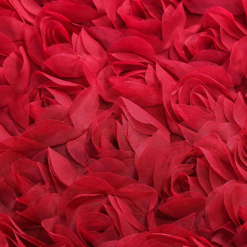 Exquisite Crimson Embrace Cocktail Dress – Texture Detail